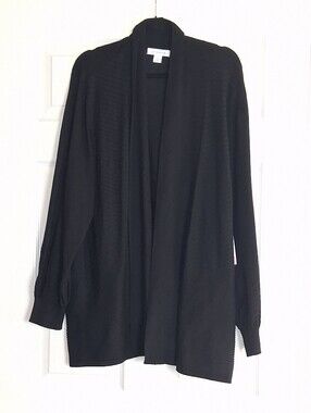 Liz Claiborne Black Open Front Cardigan Sweater